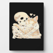 Skeleton Hugging Cat Halloween Cat Lover Cat Mom D Fotoplaat (voorkant)