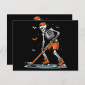 Skeleton Ice Hockey Halloween Boys Funny Halloween (Voorkant / Achterkant)