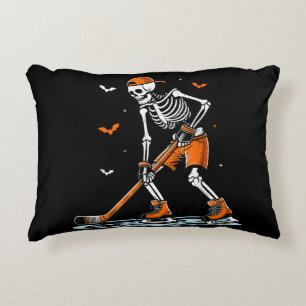 Skeleton Ice Hockey Halloween Boys Funny Halloween Accent Kussen