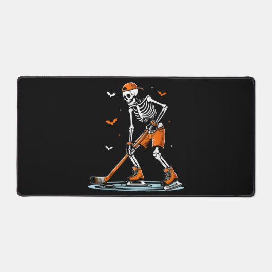 Skeleton Ice Hockey Halloween Boys Funny Halloween Bureaumat (Voorkant)