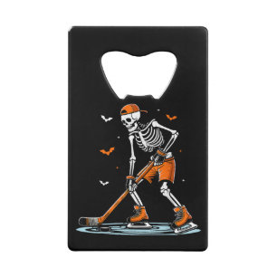 Skeleton Ice Hockey Halloween Boys Funny Halloween Creditkaart Flessenopener
