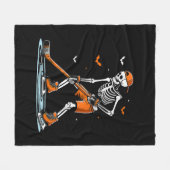Skeleton Ice Hockey Halloween Boys Funny Halloween Fleece Deken (Voorkant (Horizontaal))
