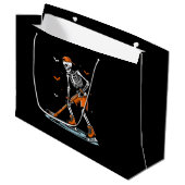 Skeleton Ice Hockey Halloween Boys Funny Halloween Groot Cadeauzakje (Voorkant Gekanteld)