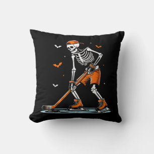 Skeleton Ice Hockey Halloween Boys Funny Halloween Kussen