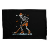 Skeleton Ice Hockey Halloween Boys Funny Halloween Kussensloop (Voorkant)