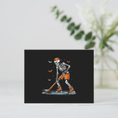 Skeleton Ice Hockey Halloween Boys Funny Halloween RSVP Kaartje (Staand voorkant)