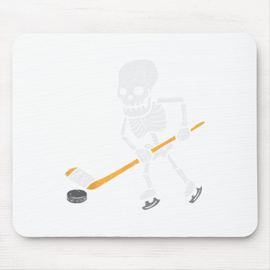 Skeleton Ice Hockey Halloween Costume Spor Mannen Muismat (Voorkant)