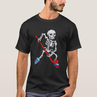 Skeleton Ice Hockey Halloween Hockey T-shirt