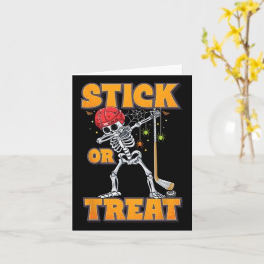 Skeleton Ice Hockey Speler Halloween Kostuum Jonge Kaart (Gele Bloem)