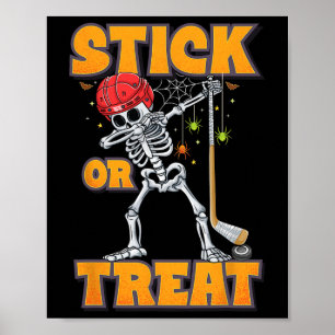 Skeleton Ice Hockey Speler Halloween Kostuum Jonge Poster