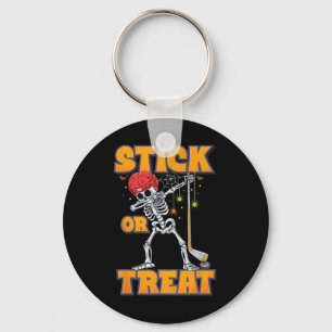 Skeleton Ice Hockey Speler Halloween Kostuum Jonge Sleutelhanger