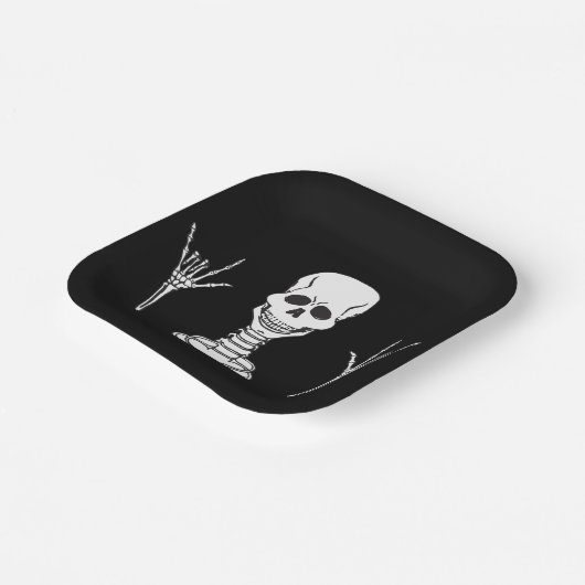 Skeleton ILY borden Papieren Bordje (Gebogen)