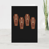 Skeleton In Coffin Coffins Halloween Kaart (Voorkant)