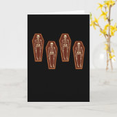 Skeleton In Coffin Coffins Halloween Kaart (Gele Bloem)