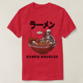 Skeleton in een kom van Ramen Funny Japans T-shirt (Design voorkant)