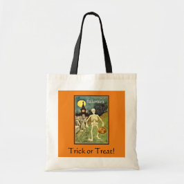 Skeleton in Graveyard Trick or treat Bag Tote Bag