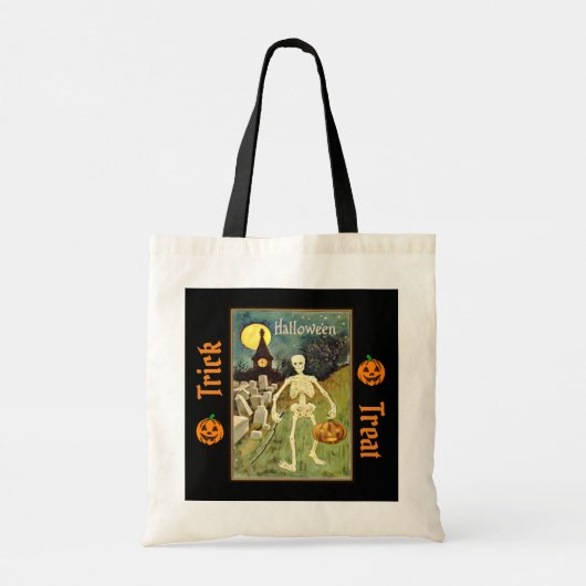 Skeleton in Graveyard Trick or treat Bag Tote Bag (Achterkant)