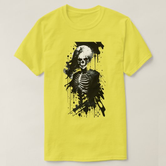 Skeleton Ink Splatter Halloween T-shirt (Design voorkant)