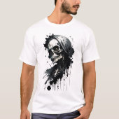 Skeleton Ink Splatter Halloween T-shirt (Voorkant)