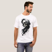 Skeleton Ink Splatter Halloween T-shirt (Voorkant volledig)