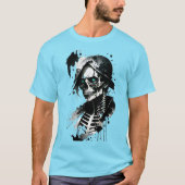 Skeleton Ink Splatter Halloween T-shirt (Voorkant)