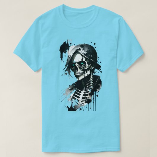 Skeleton Ink Splatter Halloween T-shirt (Design voorkant)