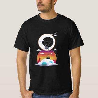Skeleton is swinging on a moon t-shirt