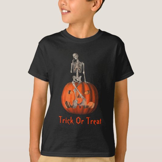 Skeleton Jack O Lantern Cute Halloween T-shirt (Voorkant)