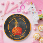 Skeleton Jack- O'-Lantern Gepersonaliseerde Hallow Papieren Bordje (Feest)