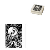 SKELETON & JACK O LANTERN, HALLOWEEN RUBBER STEMP RUBBERSTEMPEL (Gestempeld)