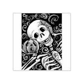 SKELETON & JACK O LANTERN, HALLOWEEN RUBBER STEMP RUBBERSTEMPEL (Afrduk)