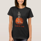 Skeleton Jack O Lantern Halloween T-Shirt (Voorkant)
