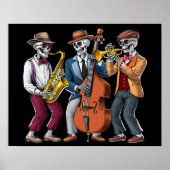 Skeleton Jazz Muzikanten Poster (Voorkant)