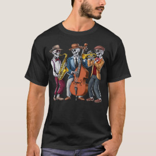 Skeleton Jazz Muzikanten T-shirt
