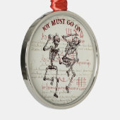 Skeleton Joy moet op Xmas-Ornament Metalen Ornament (Rechts)