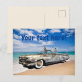 Skeleton Joyride Old Car op Beach Funny Briefkaart (Voorkant / Achterkant)