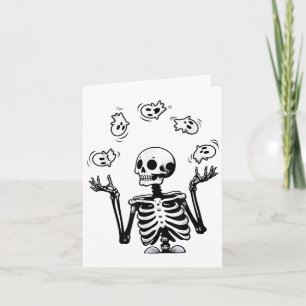 Skeleton Juggling Ghosts Grappig Halloween Kostuum Kaart