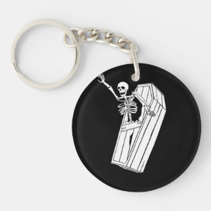 Skeleton Jumping uit Casket op een Sleutelhanger