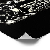 Skeleton kat kunst voor mannen vrouwen katachtige poster (Hoek)