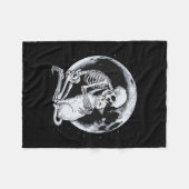 Skeleton Kat Schedel Kat Schattigee Gothic Hallowe Fleece Deken (Voorkant (Horizontaal))