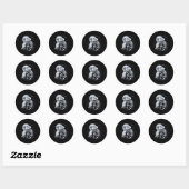 Skeleton Kat Schedel Kat Schattigee Gothic Hallowe Ronde Sticker (Vel)