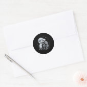 Skeleton Kat Schedel Kat Schattigee Gothic Hallowe Ronde Sticker (Envelop)