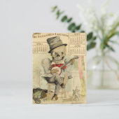 SKELETON Kerel, Gothic, Banjo Player, Kalender 190 Briefkaart (Staand voorkant)