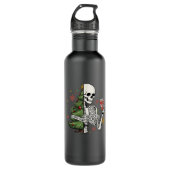 Skeleton Kerstboom Koffie Waterfles (Voorkant)