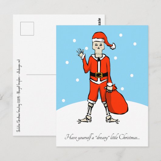 Skeleton Kerstgroet Briefkaart (Voorkant / Achterkant)