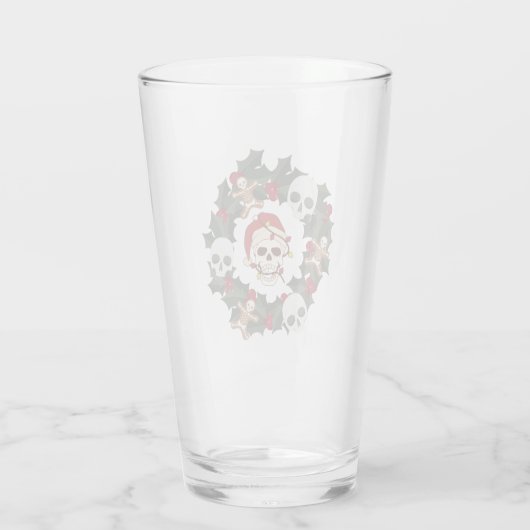 Skeleton Kerstkrans op een Glas (Achterkant)