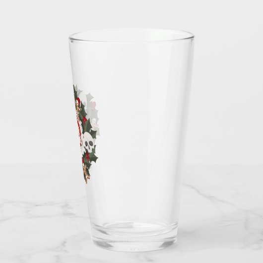 Skeleton Kerstkrans op een Glas (Links)