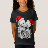 Skeleton kerstmis Pajama Cool Skull Bot T-shirt (Voorkant)