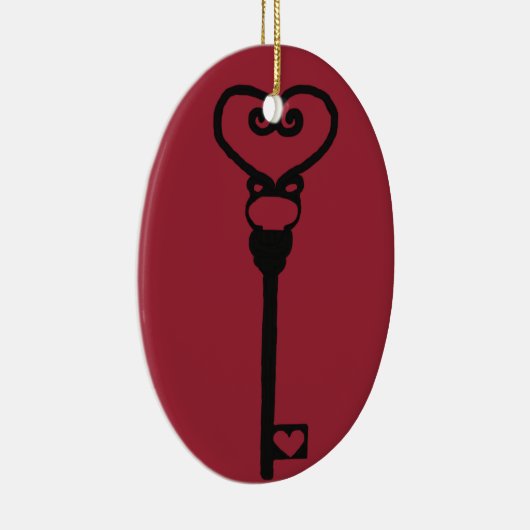 Skeleton Key Bauble Keramisch Ornament (Rechts)