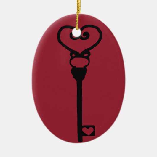 Skeleton Key Bauble Keramisch Ornament (Voorkant)